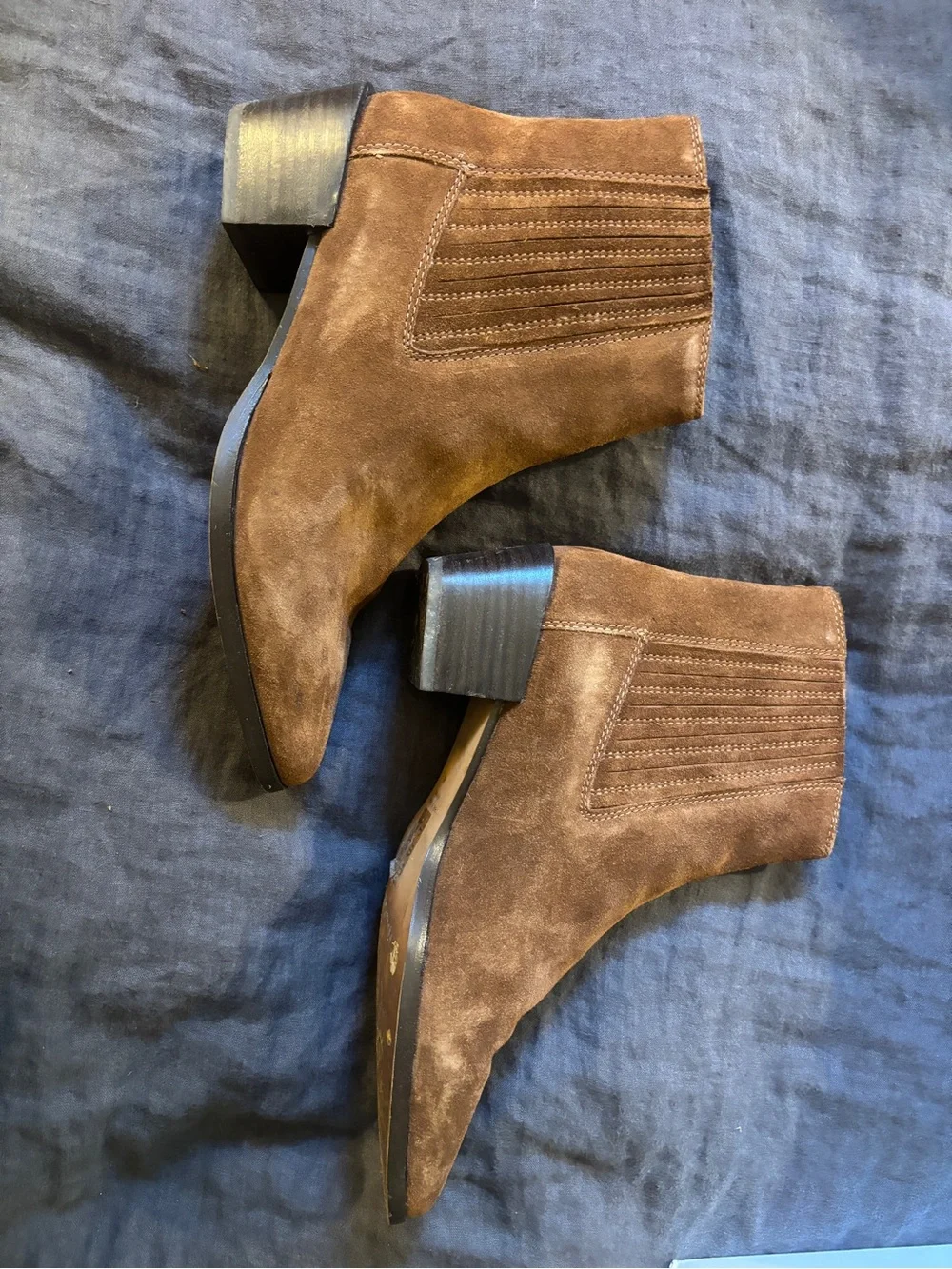 rag & bone Suede Chelsea Ankle Boots in Cognac Brown